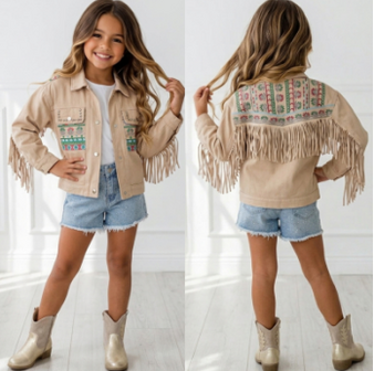Your Boho Fringe Jacket - beige