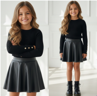 Shiny vibes skirt - zwart